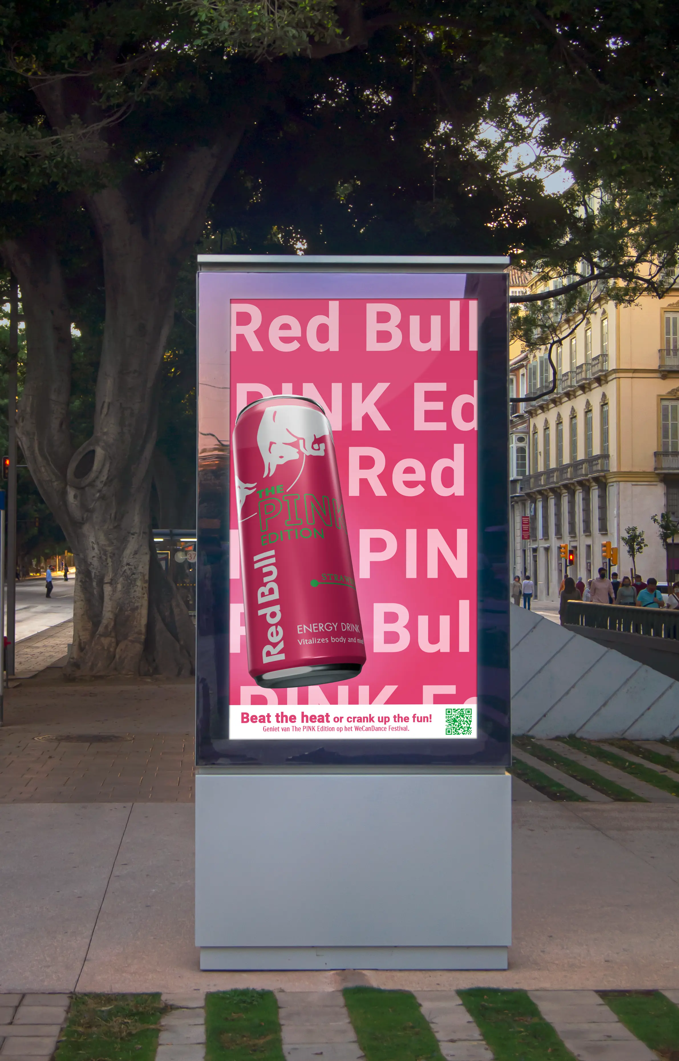 street ad mockup of redbull 