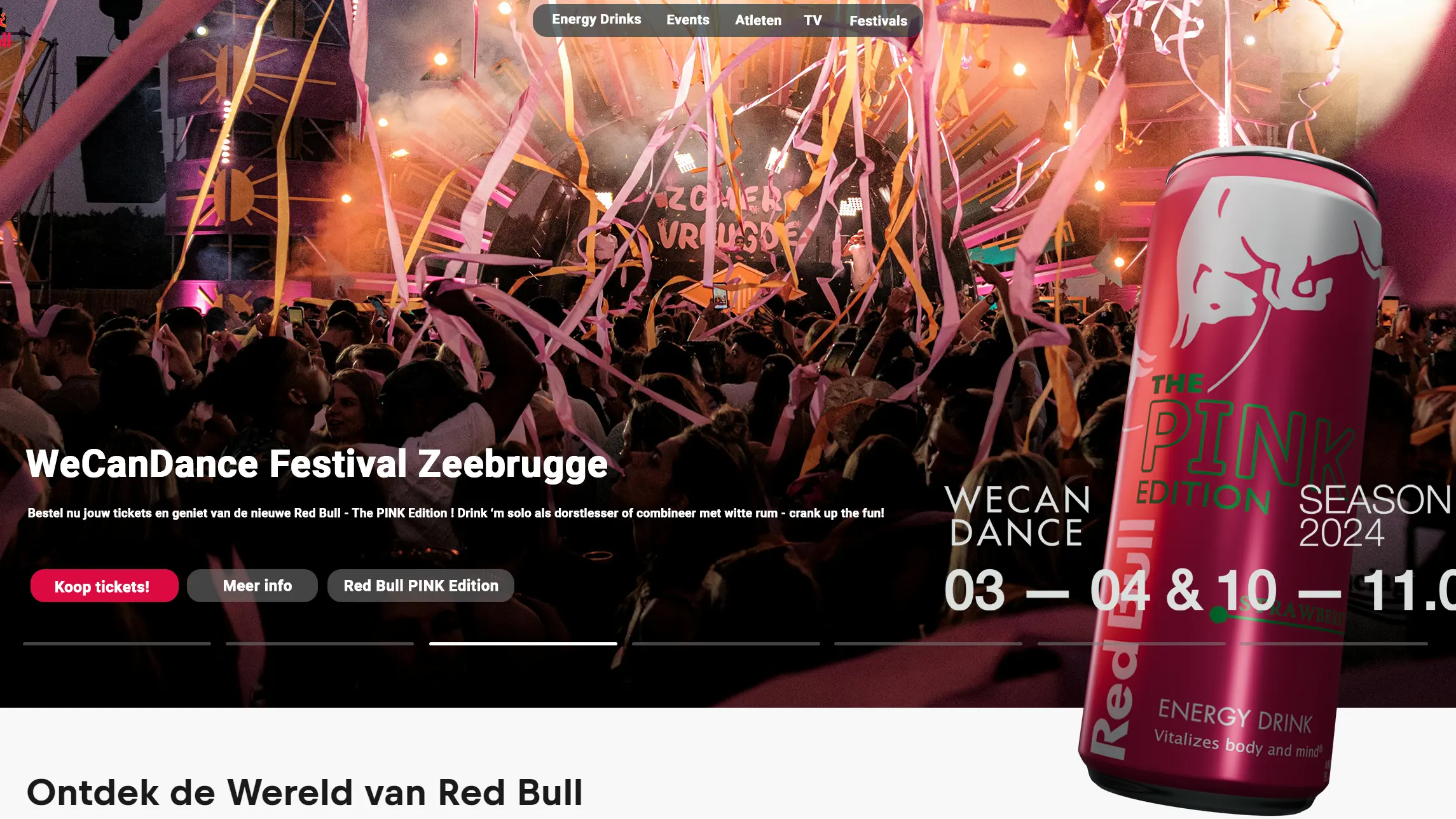 design redbull site landing page